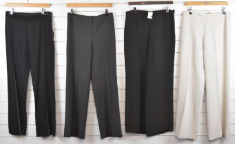 Four pairs of Giorgio Armani and Armani Collezioni ladies trousers including one pair in grey