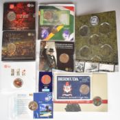 Ten largely Royal Mint brilliant uncirculated coin packs to include wartime and military