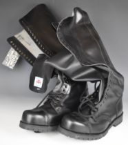 Pair of Underground Shoes England vintage black leather thirty hole Dr Martens style boots with