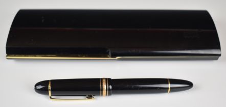 Montblanc Meisterstuck No 149 fountain pen with back resin barrel and cap, gold plated fittings