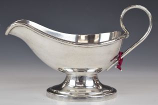 Large WMF War Department silver plated gravy boat, marked to underside with maker's details, 0.5L