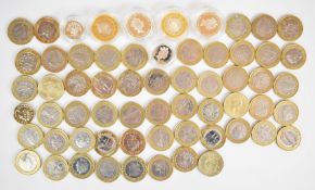 A large collection of UK collectable £2 coins, together with £1 examples including silver 1991 and