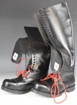 Pair of Underground Shoes England vintage black leather thirty hole Dr Martens style boots with