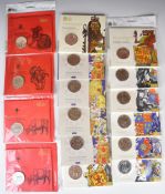 Sixteen Royal Mint brilliant uncirculated £5 coin packs to include the Queen's Beasts and the