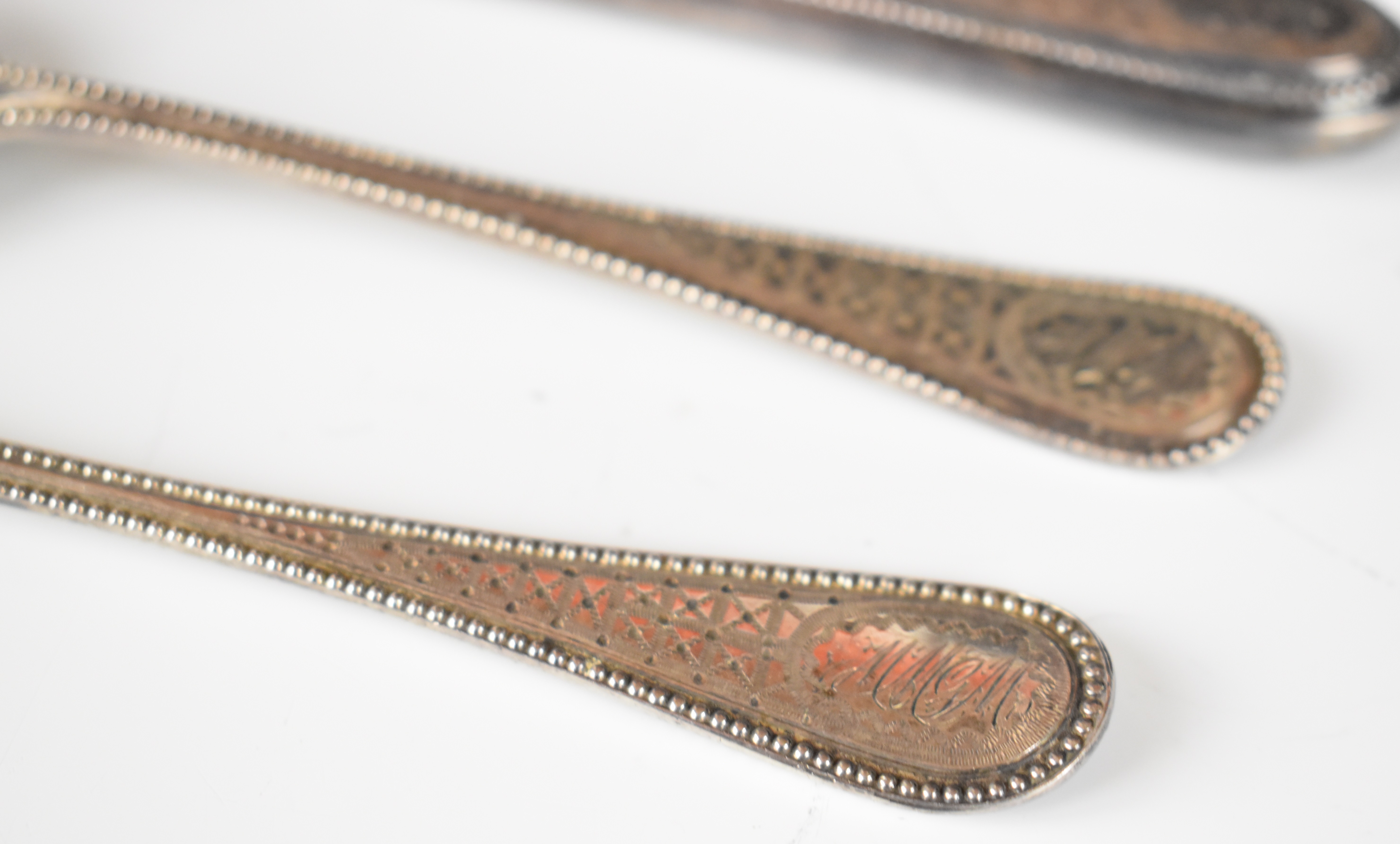 Victorian hallmarked silver three piece christening set comprising knife, fork and spoon, - Image 7 of 8