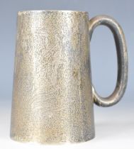 George VI hallmarked silver pint tankard of plain tapering form, Sheffield 1945, maker James Dixon &