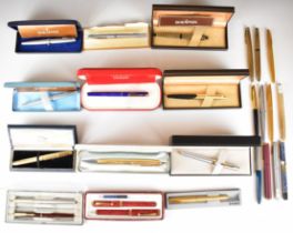 Twenty-five Sheaffer, Parker, Waterman's and similar fountain and ball point pens including Lady