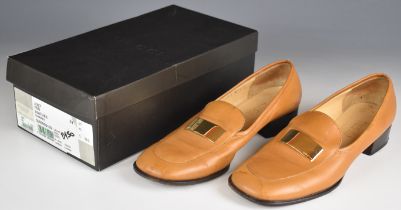 Gucci pair of ladies loafers, size 37½ C and a pair of Charles Jourdan ladies evening shoes