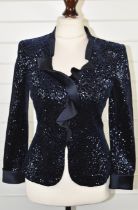 Armani Collezioni ladies sequinned jacket with satin trim, size 4