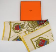 Hermès Les Armes de Paris silk scarf, 90 x 90cm, in Hermès box