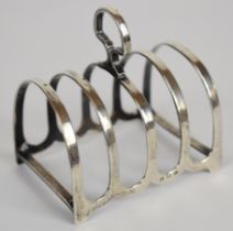 George V hallmarked silver five bar toast rack, Birmingham 1927, maker Synyer & Beddoes, length 7cm,