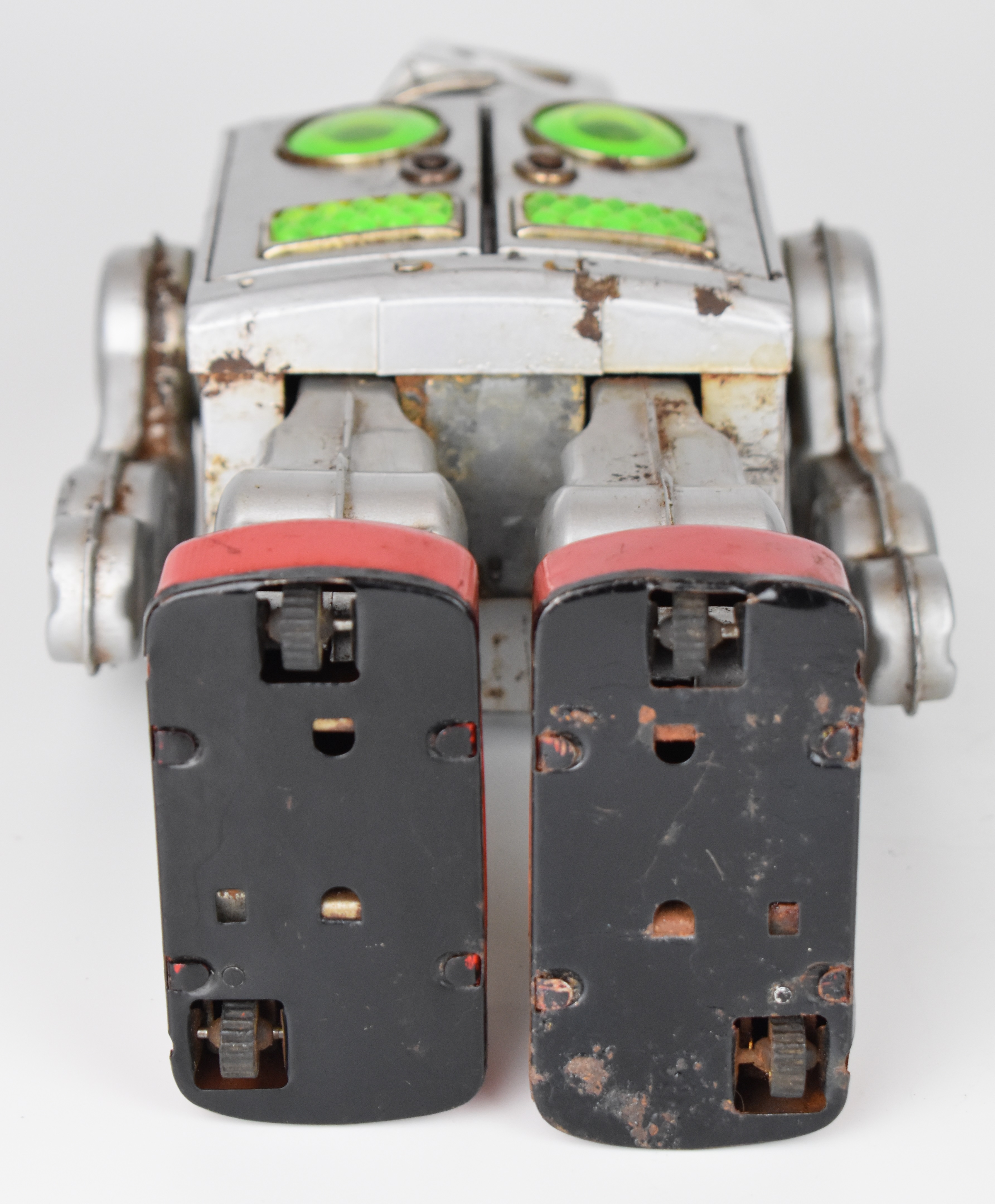 Japanese battery operated tinplate 'Attacking Martian' robot by Horikawa (SH Toys), height 29cm. - Image 6 of 7