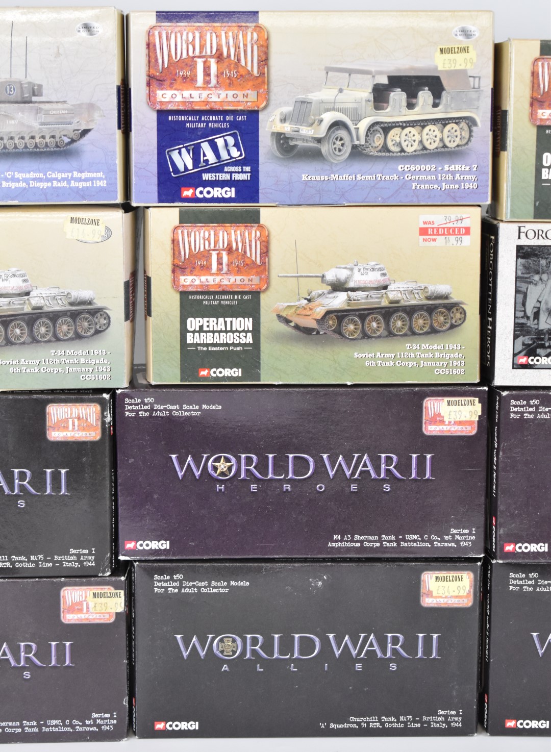 Twelve Corgi 1:50 scale diecast model tanks and similar military vehicles from the World War II - Image 3 of 4