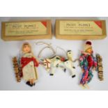 Three vintage marionette puppets comprising two Picot in original boxes and a Moco Junior Muffin the