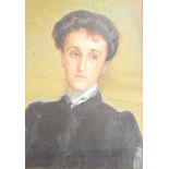 Russian oil on canvas portrait of a lady, with pencil script verso regarding it being Elizabeth