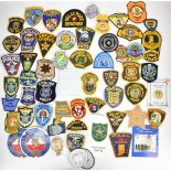Large collection of approximately 300 American Police cloth badges including Parkland Police, County