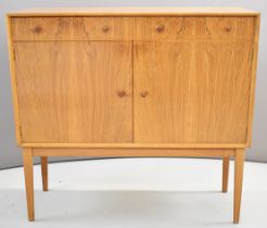 Gordon Russell retro mid century modern Ellipses sideboard, fitted two drawers above cupboards, W122