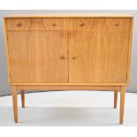 Gordon Russell retro mid century modern Ellipses sideboard, fitted two drawers above cupboards, W122