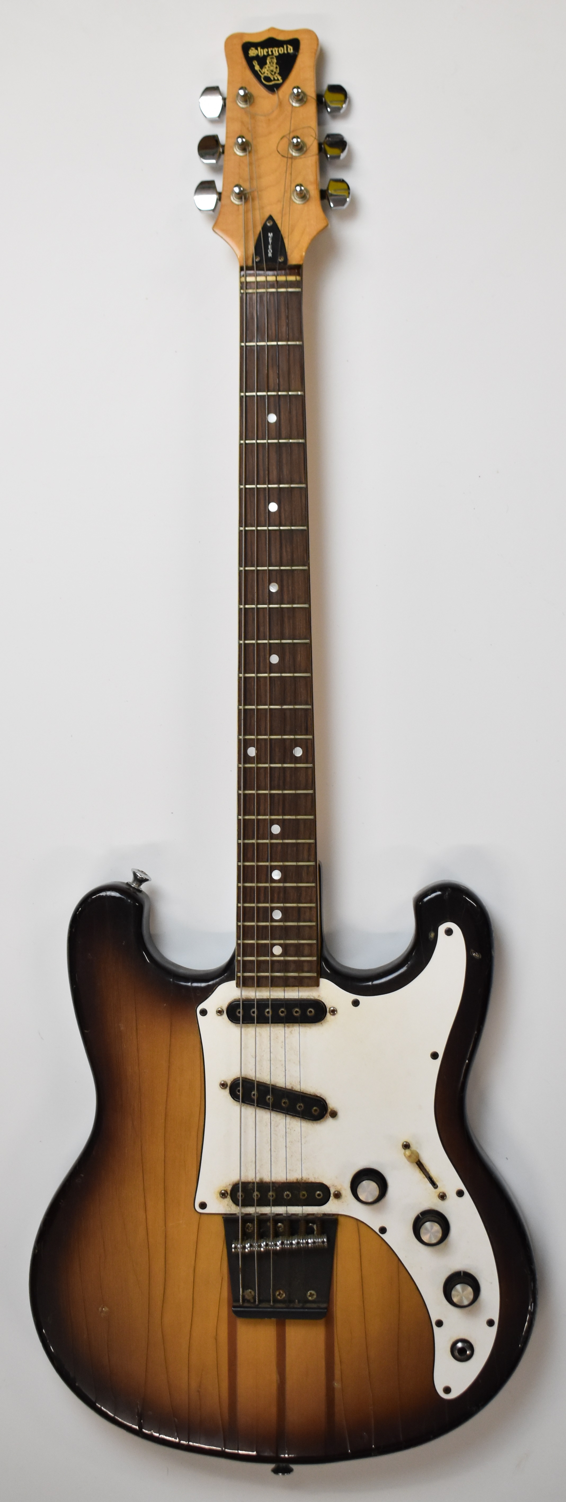 Shergold Nu Meteor electric guitar circa 1980 reportedly only forty produced, with tobacco