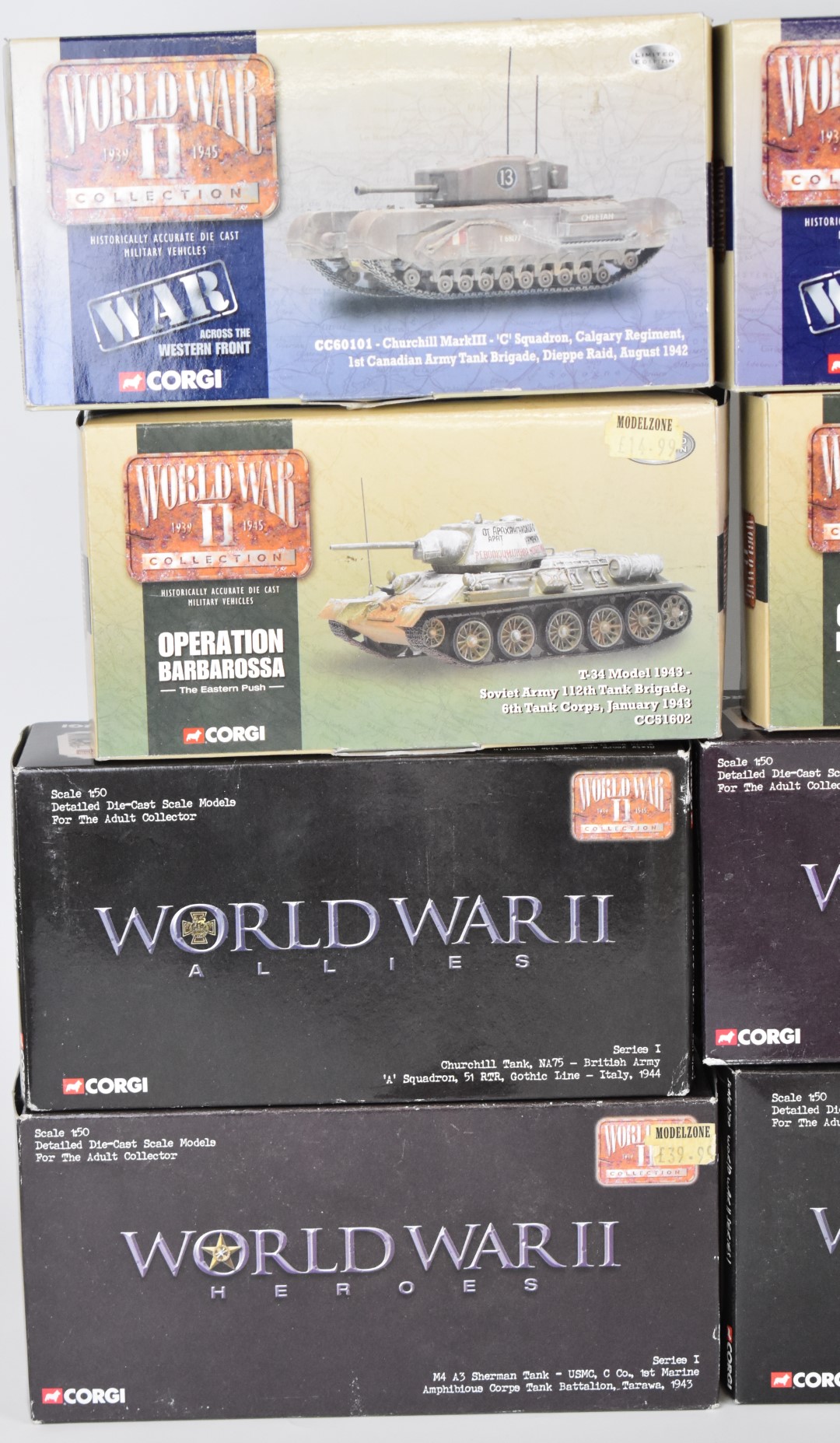 Twelve Corgi 1:50 scale diecast model tanks and similar military vehicles from the World War II - Image 2 of 4