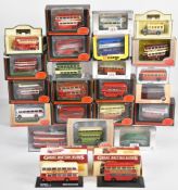 Twenty-four diecast model buses, manufacturers include Gilbow Exclusive First Editions (EFE), Corgi,