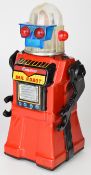 Japanese battery operated tinplate 'Cragstans Mr. Robot' by Yonezawa (Japan), height 28cm.