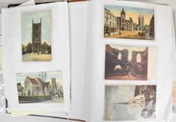 Album of topographical postcards including Oxford, Gloucester, Windsor, Eton, Hungerford, Henley,