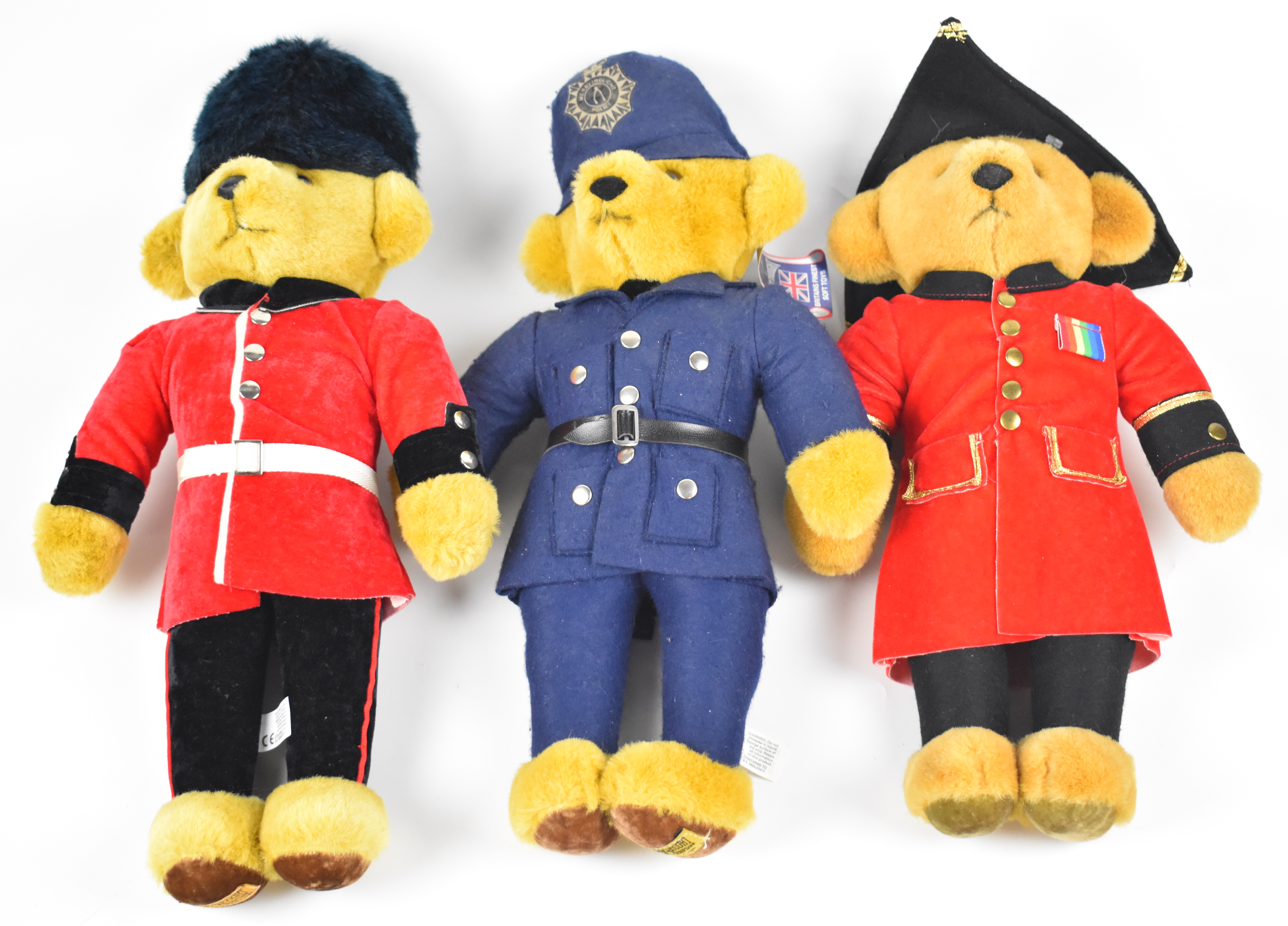 Six Merrythought Teddy bears including Policeman, Yeoman and Guardsman, height 40cm. - Image 3 of 3