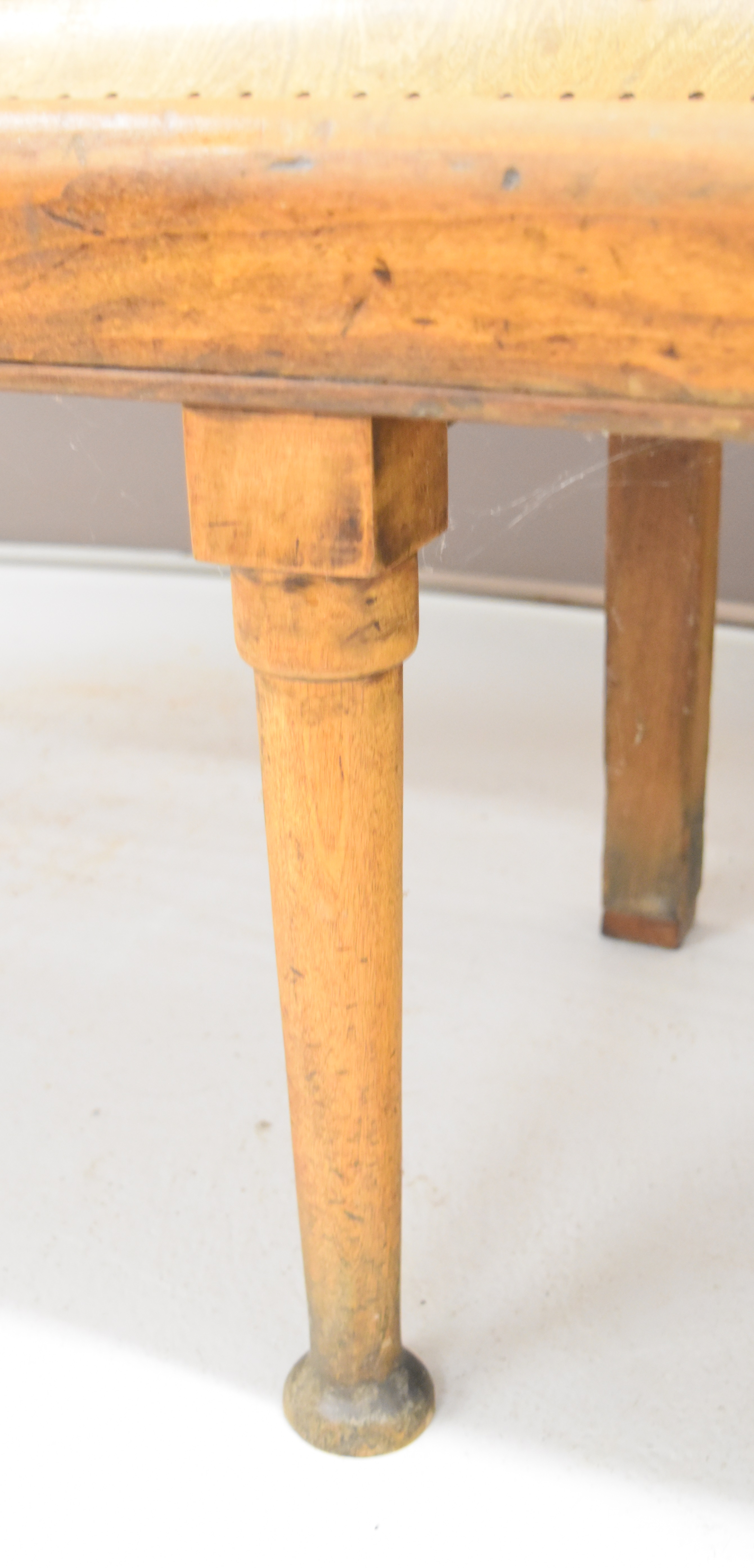 19thC pierced ash bench raised on six legs, length 174.5cm - Image 3 of 4