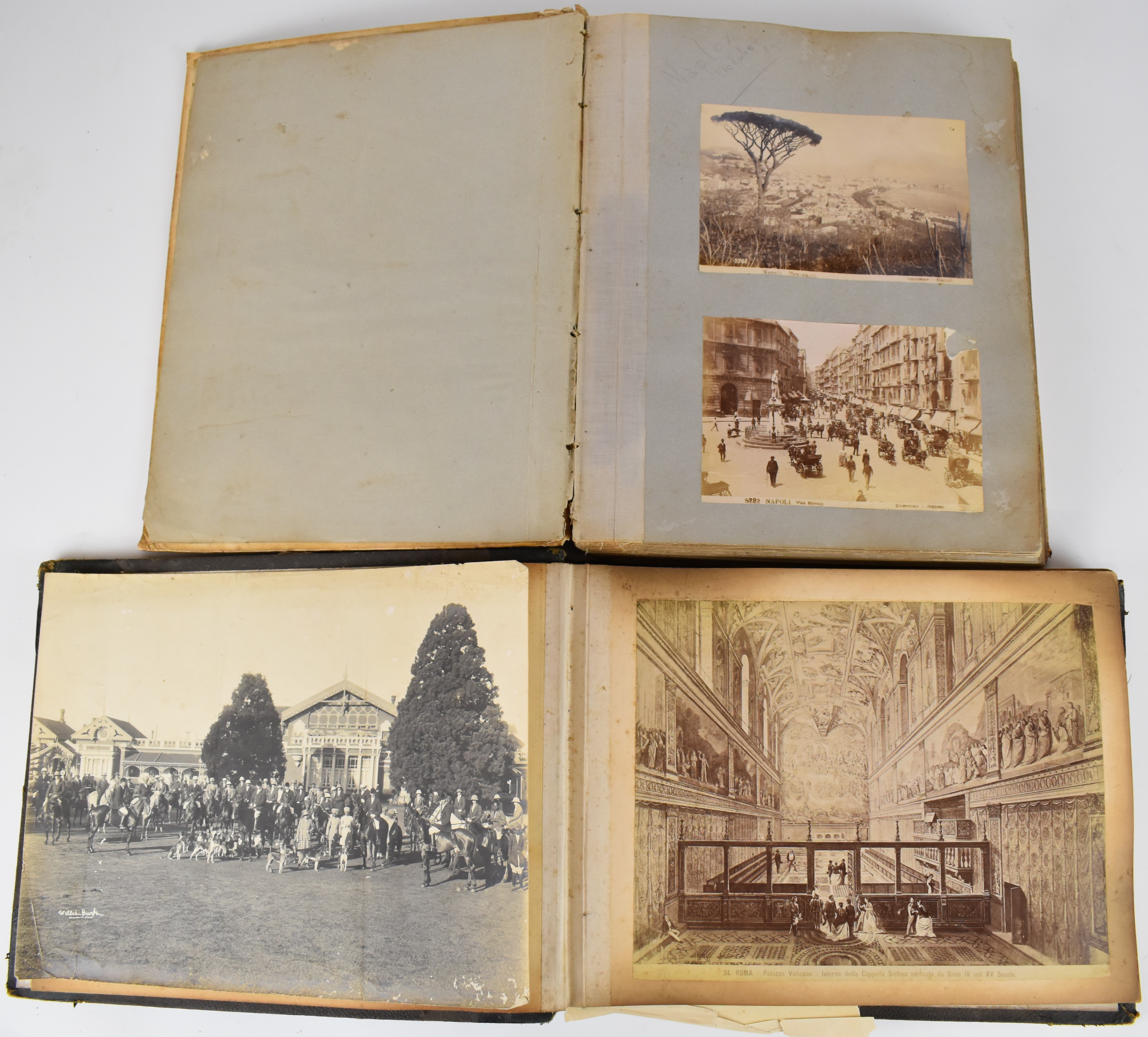 Two Victorian Grand Tour albums of mainly Italian scenes including Napoli, Pompei, Rome, Venice,