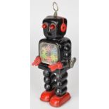 Japanese clockwork tinplate 'High Wheel' robot by Yoshiya (KO Toys), height 26cm.