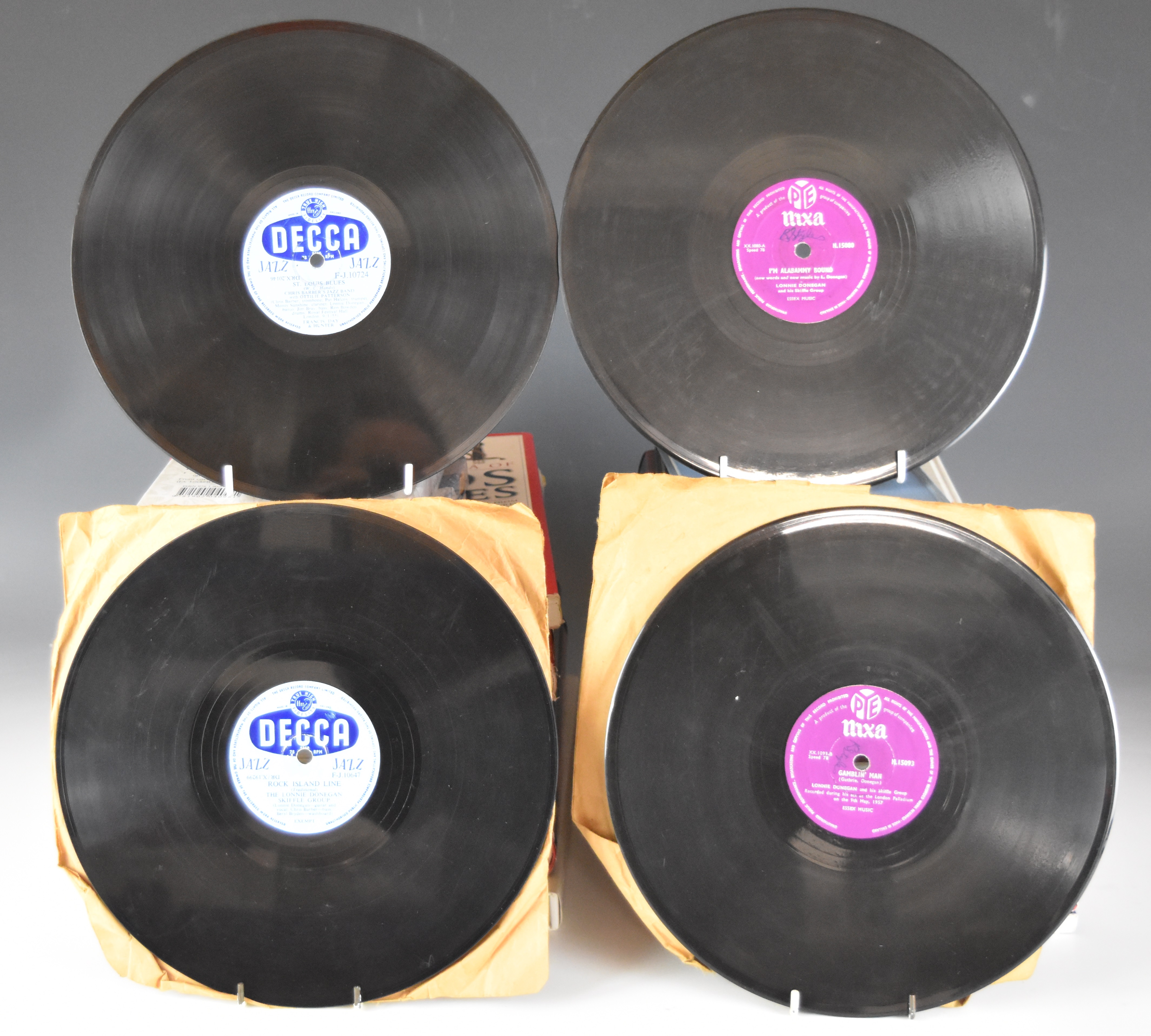 Approximately thirty 78rpm shellac records including Elvis Presley, Bill Haley, Buddy Holly,