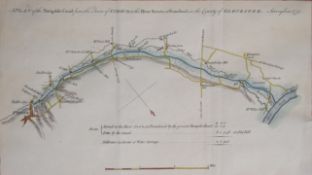 Stroud canal map dated 1775, showing the route from Stroud to the River Severn at Framilode, 17 x