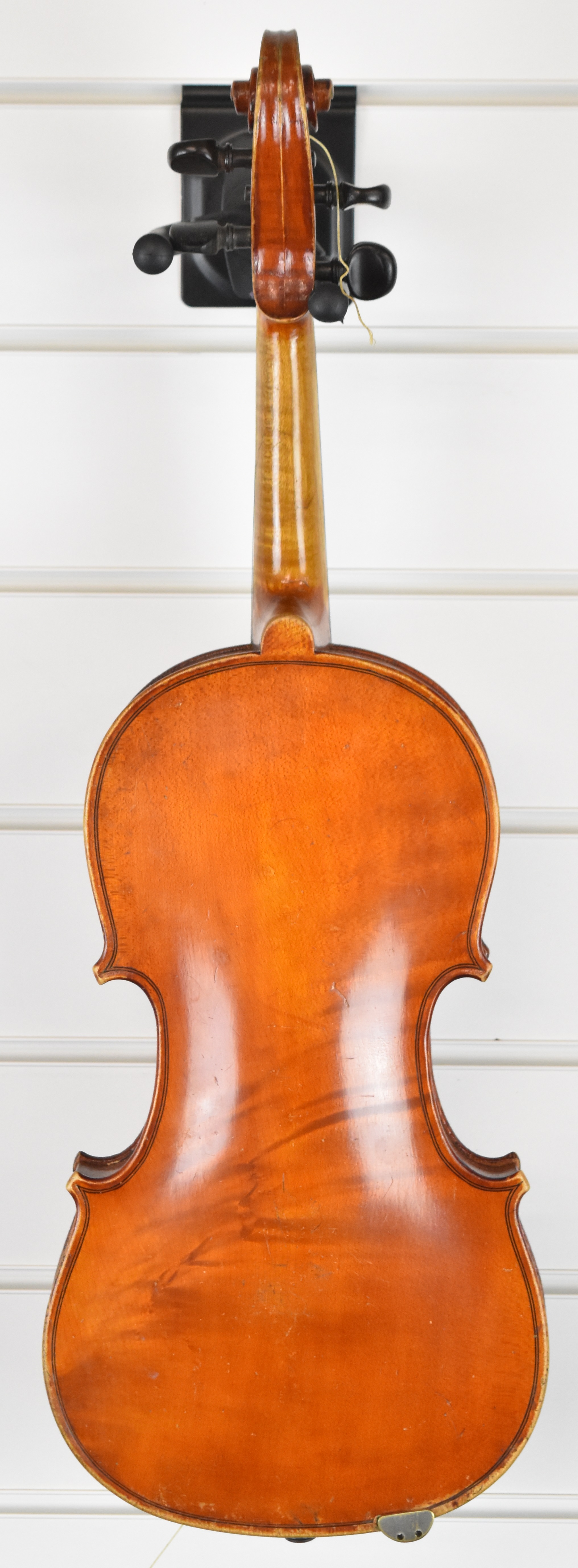 Unnamed 19th century violin with 35.5cm single piece back, in fitted case with bow - Image 4 of 14