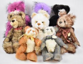 Eight Charlie and similar Teddy bears to include Primrose, Pip and Morgan, tallest 50cm.