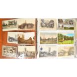 Postcard album of Gloucester, Stroud, military and topographical interest cards including good