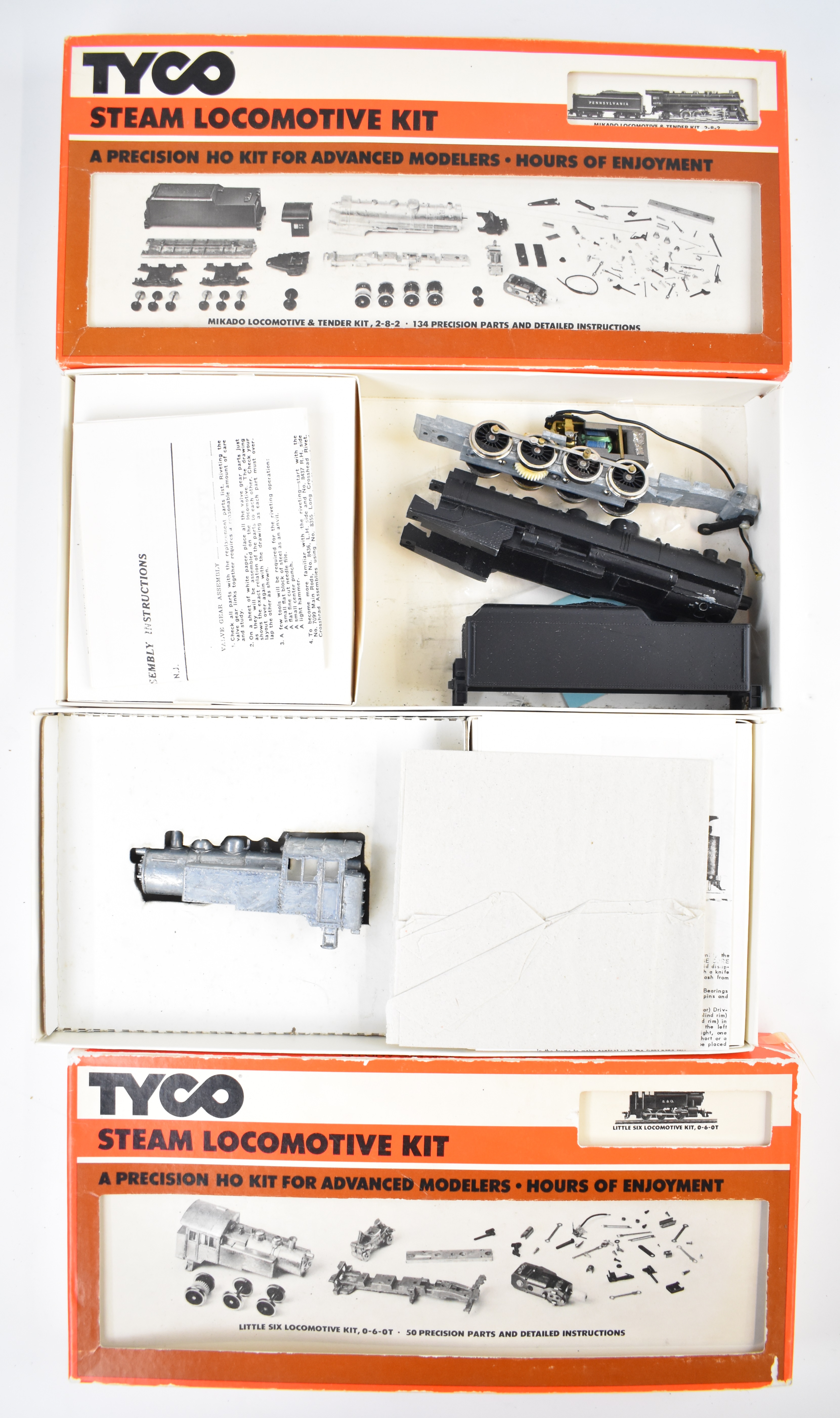 Two Tyco Steam Locomotive kits comprising ' Mikado' Loco & Tender 2-8-2  #208 and 'Little Six' 0-6-