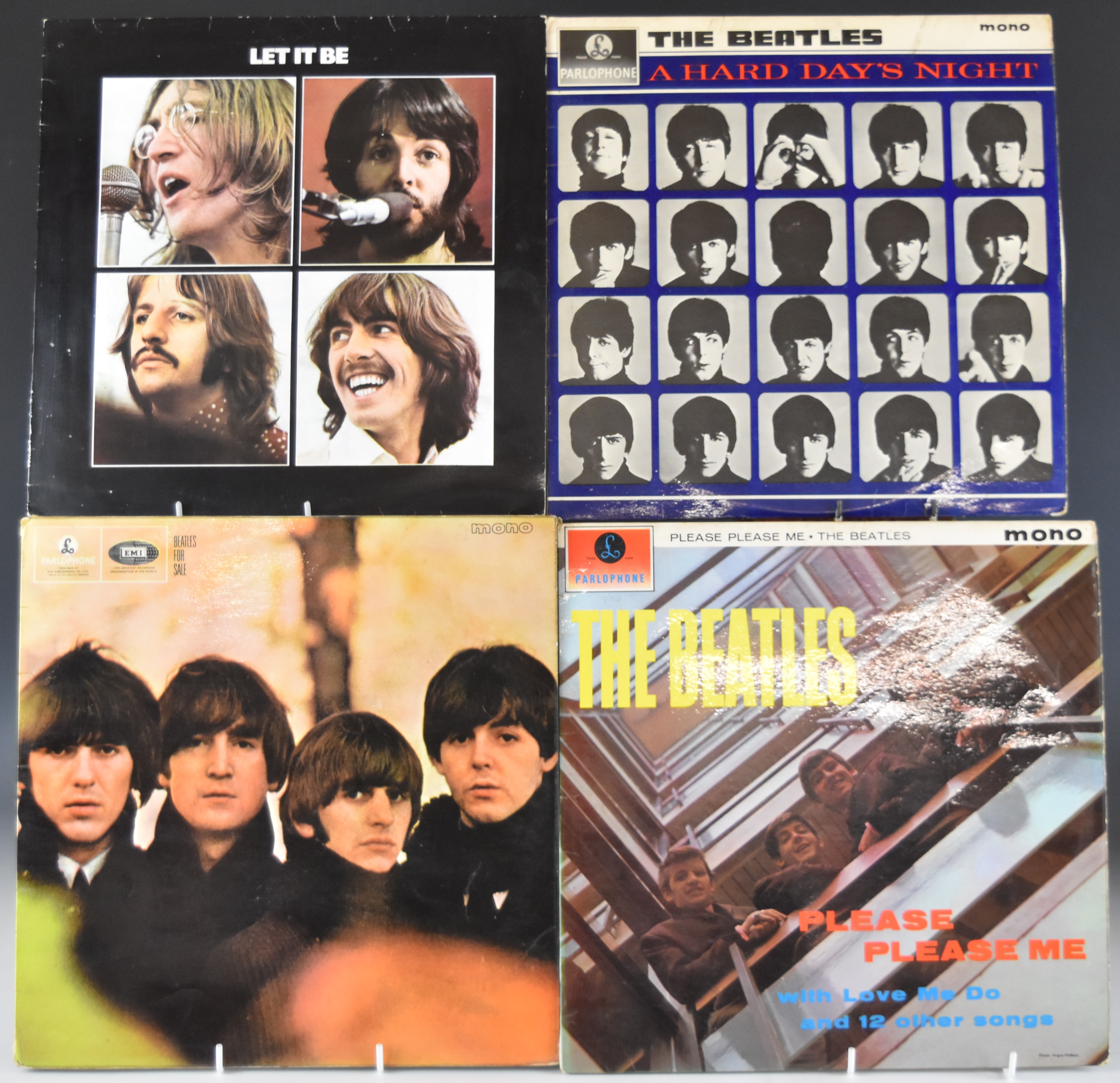 Eight Prog Rock and Rock albums including The Beatles Please Please Me, A Hard Day's Night,