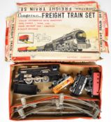 Cragstan battery operated tinplate Freight Train Set by Yoshi Toys (Japan), in original box.