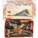 Cragstan battery operated tinplate Freight Train Set by Yoshi Toys (Japan), in original box.