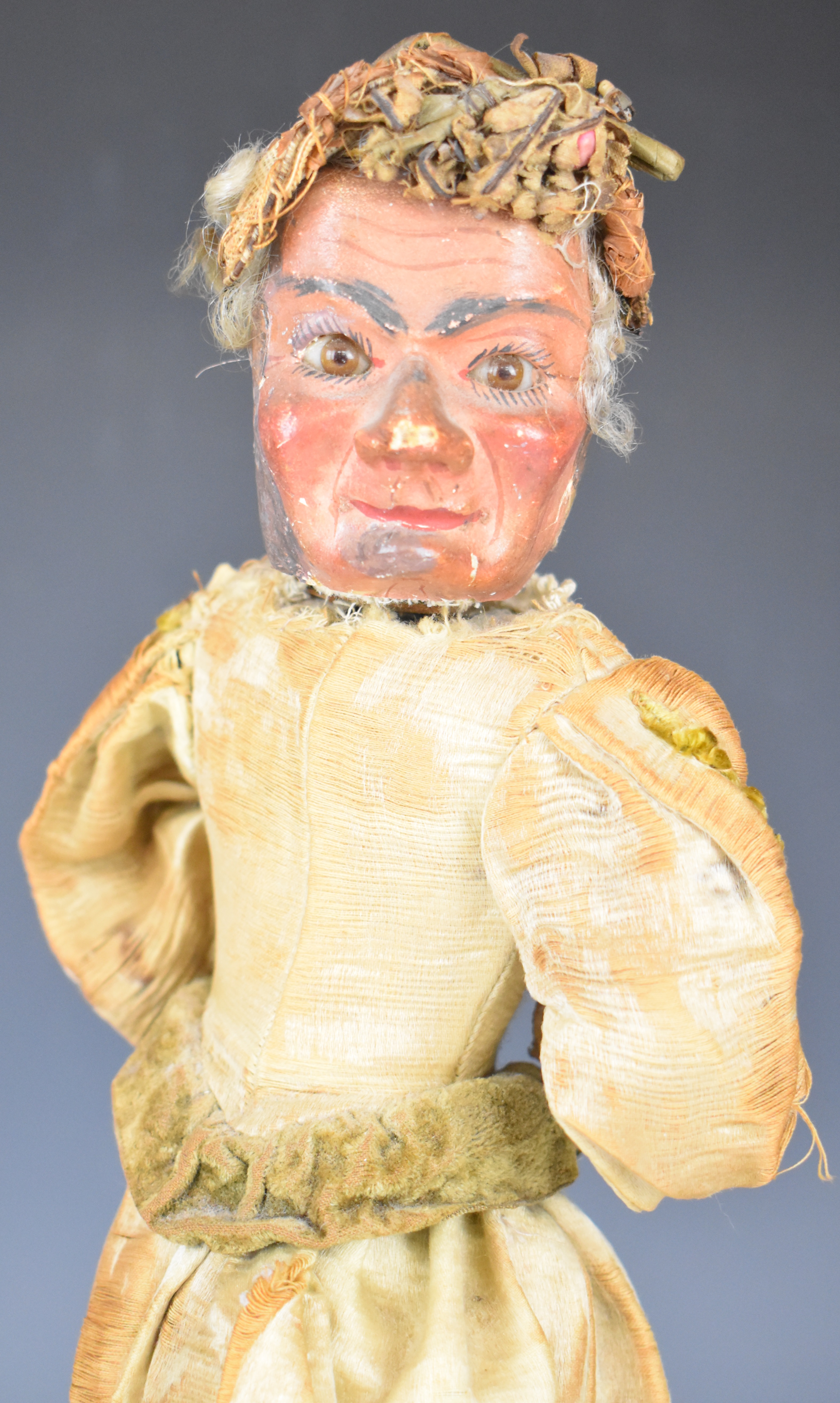 19th century likely French Renou automaton model of a doll, with bisque or similar face and lower - Image 4 of 12