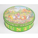 Huntley and Palmers 'rude' biscuit tin, with Kate Greenaway style illustration by Mick Hill,