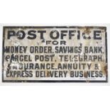 Vintage enamel Post Office advertising sign by Ralph & Jordan, Bilston, 35.5 x 66cm, being sold by