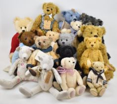Sixteen artist / studio Teddy bears including Robin Rive, Hazeley Bears, Cotswold Bear Co and