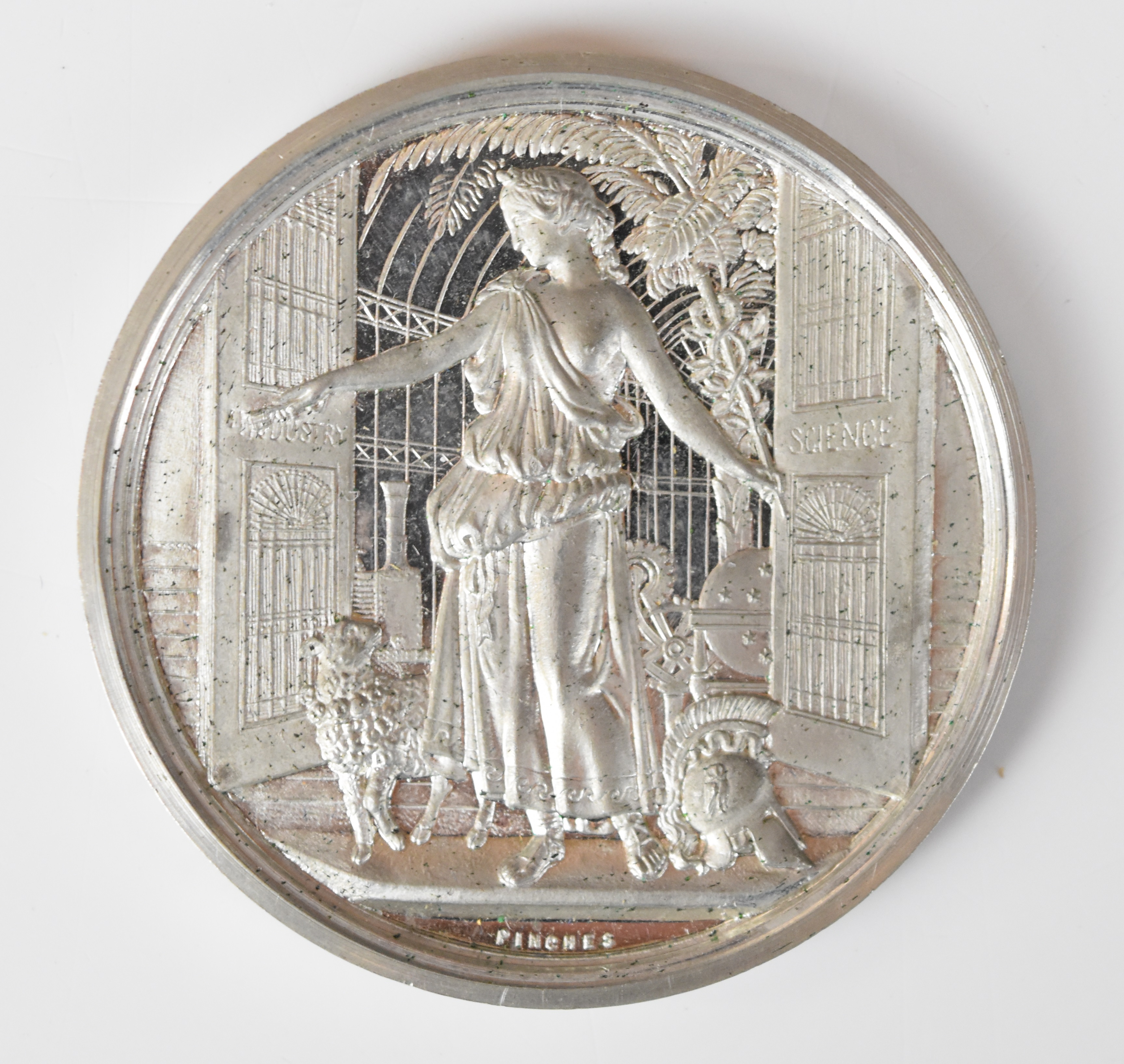 1884 cased silver plated medallion by Pinches issued to commemorate the opening of The Crystal - Image 4 of 5