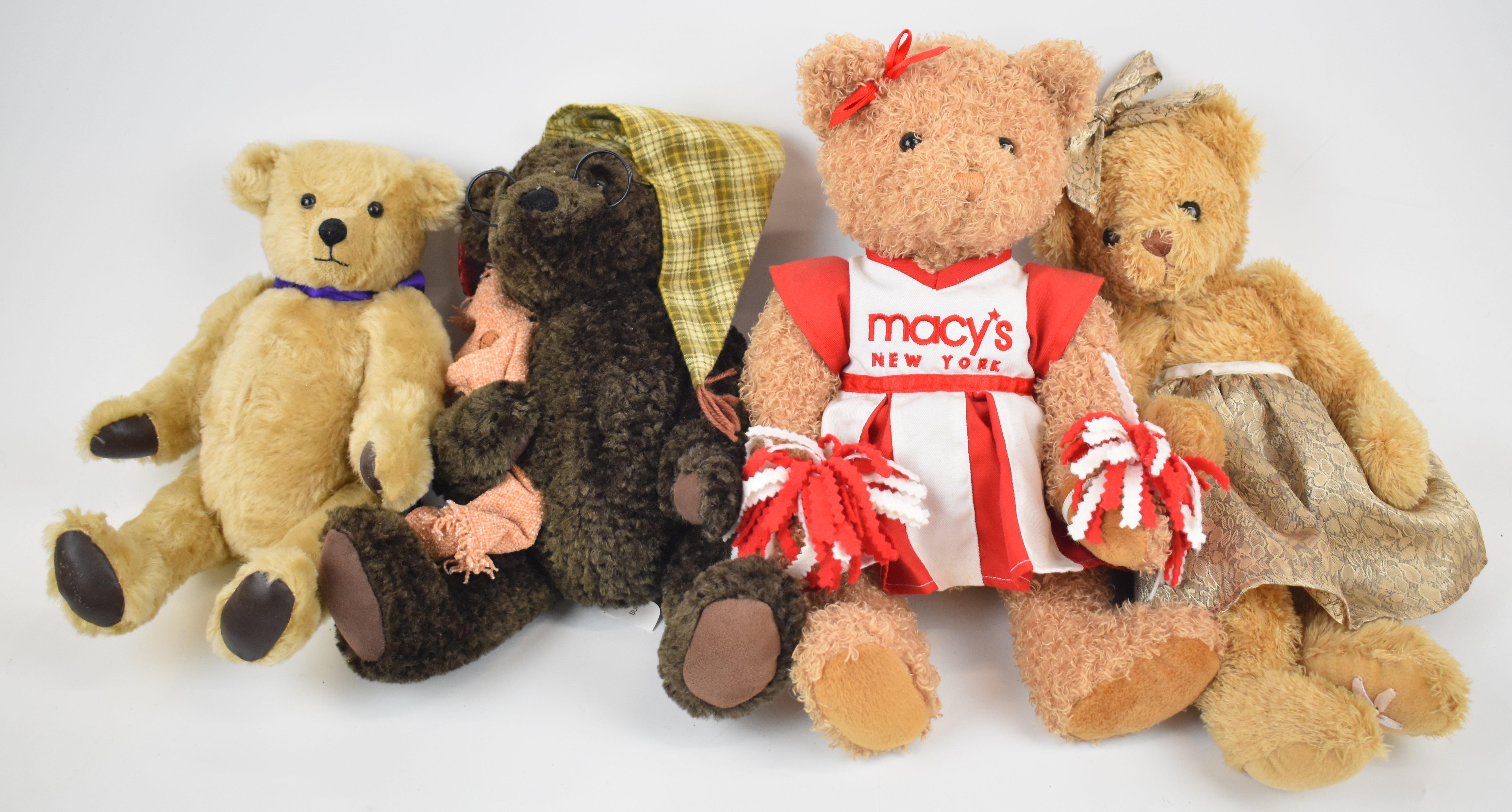 Ten soft bodied plush Teddy bears including USA department store specials, tallest 40cm. - Image 6 of 8