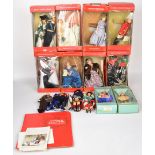 A collection of Peggy Nisbet costume and portrait dolls to include Lady Diana, Mary Queen of