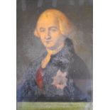 Georgian mezzotint on glass 'Baron Lord Clive, Baron of Playsey, Major, Major General in the East