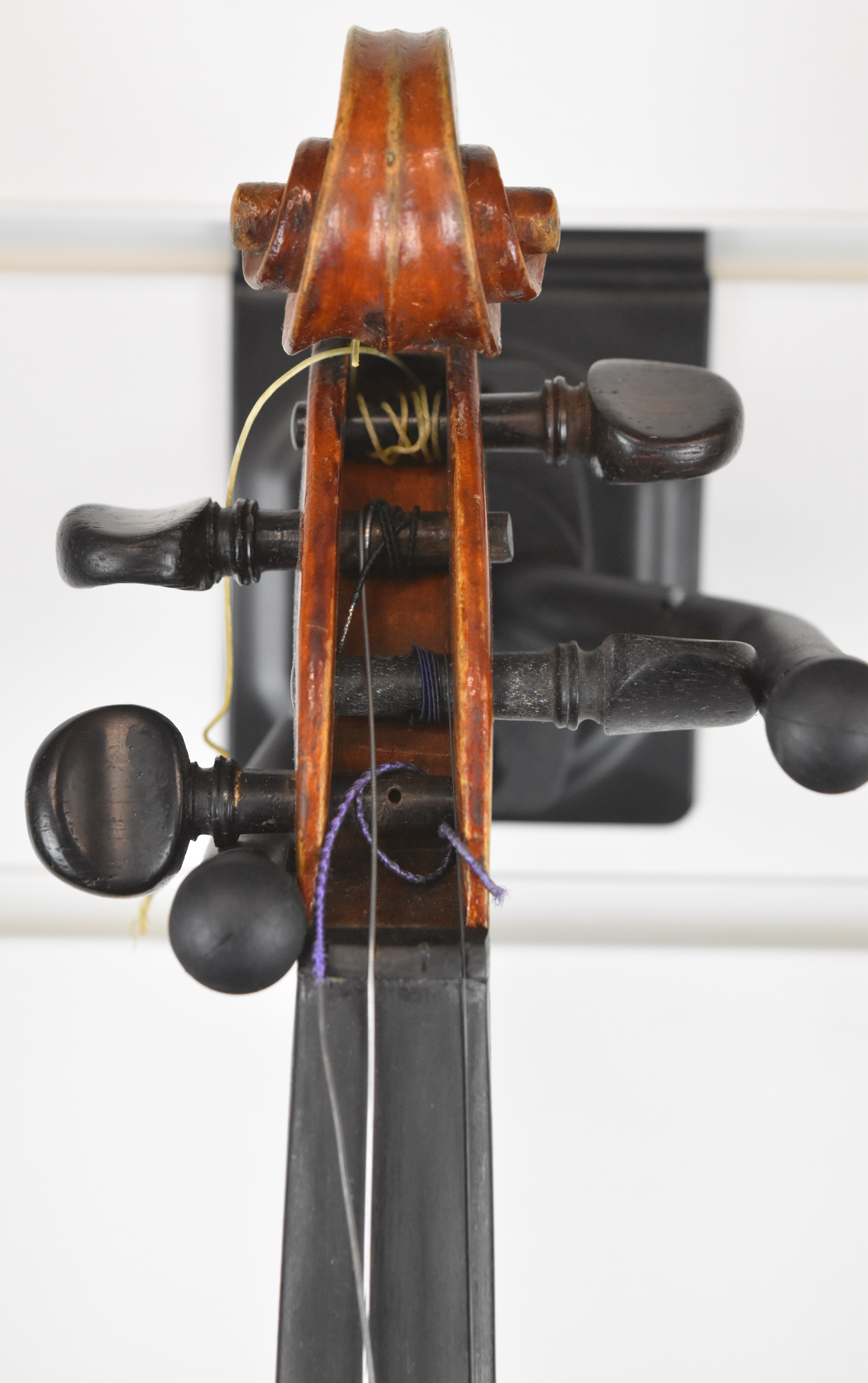 Unnamed 19th century violin with 35.5cm single piece back, in fitted case with bow - Image 3 of 14