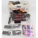 Sega Master System II retro computer gaming console complete with two controllers, power supply,